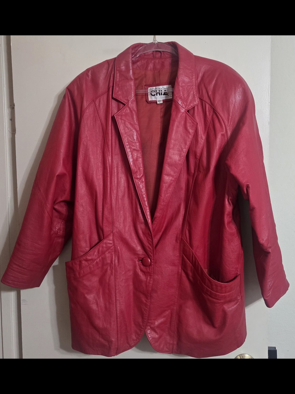 Vintage CHIA Red Leather Jacket